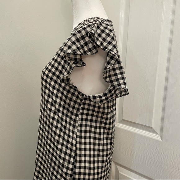 Madewell Gingham Flutter Sleeve Cotton Dress 0 - Picture 11 of 13